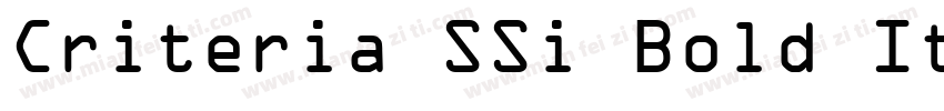 Criteria SSi Bold Italic字体转换